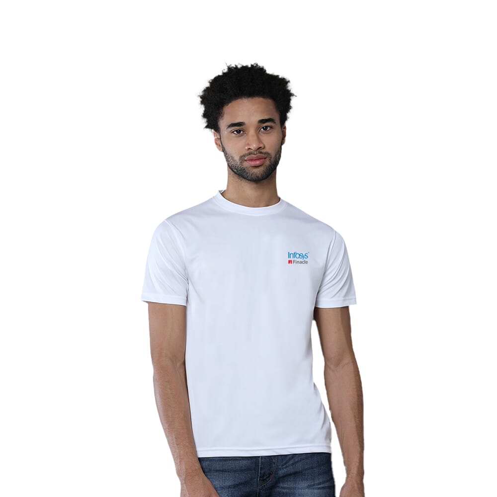 GB Unisex Dry Fit Round Neck T-shirt - White